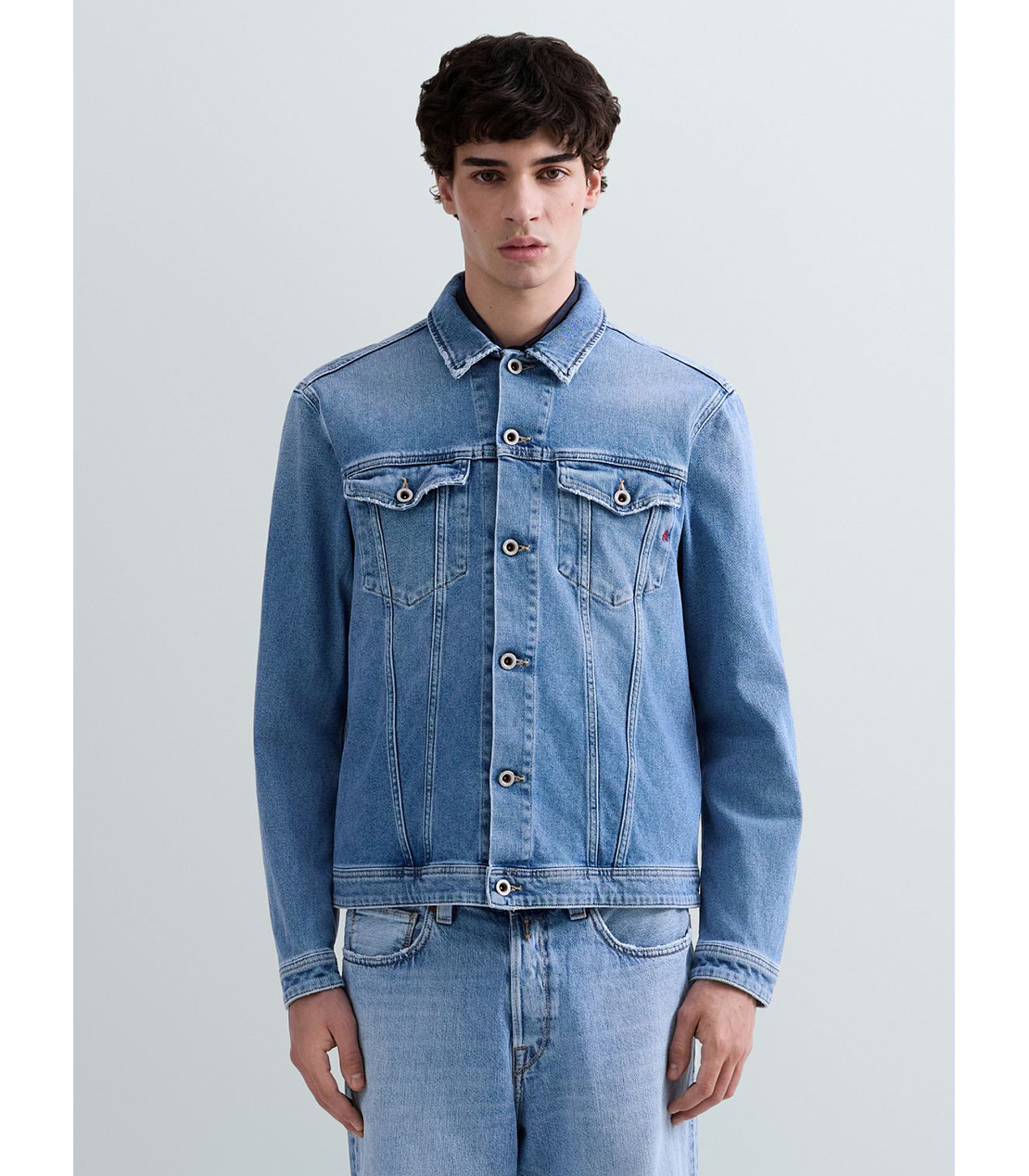 ストレッチデニムジャケット 詳細画像 ブルー 1